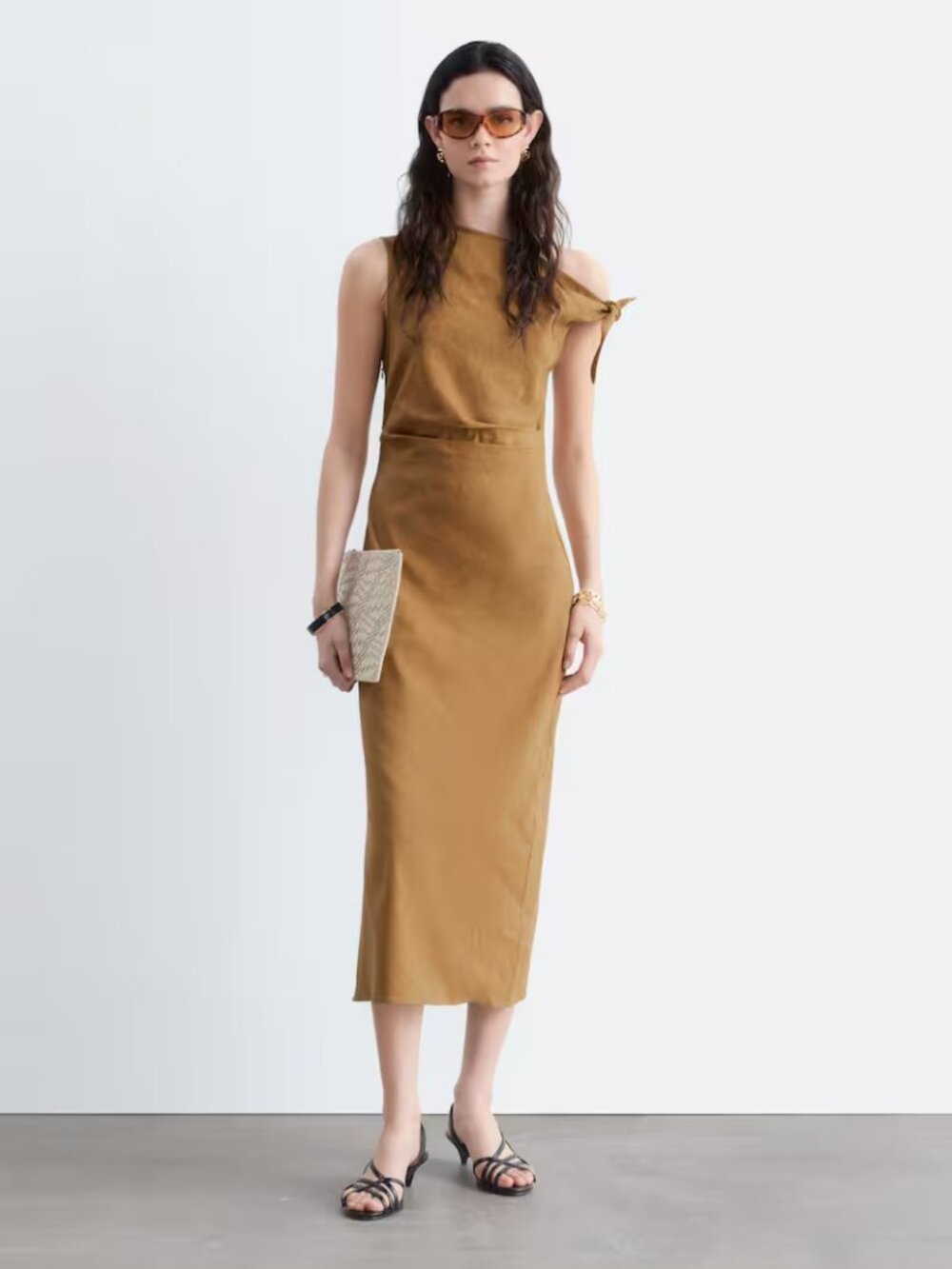 NWT! Yellow Asymmetric Midi Dress size 8